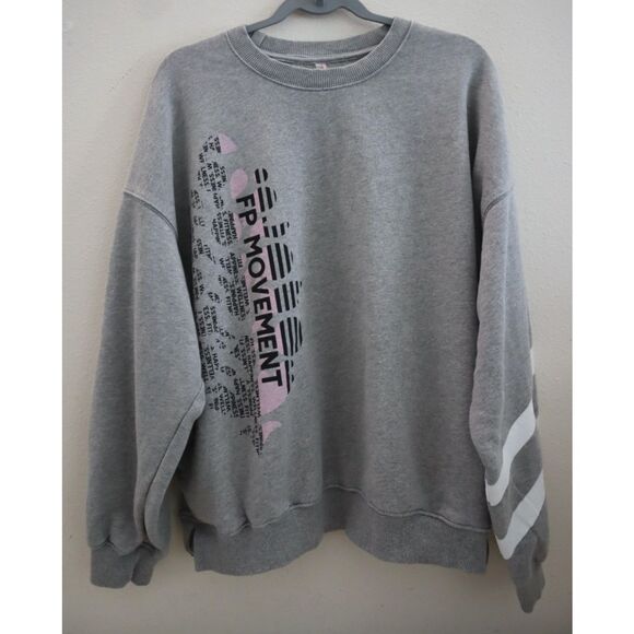FP Movement OB1673278 Women Sz M Gray All Star Logo Crewneck Sweatshirt - Picture 1 of 12